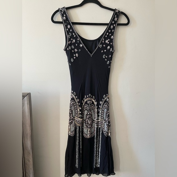 Sue Wong Vintage Silk Beaded Embellished Dress - Size 6 - Picture 6 of 12